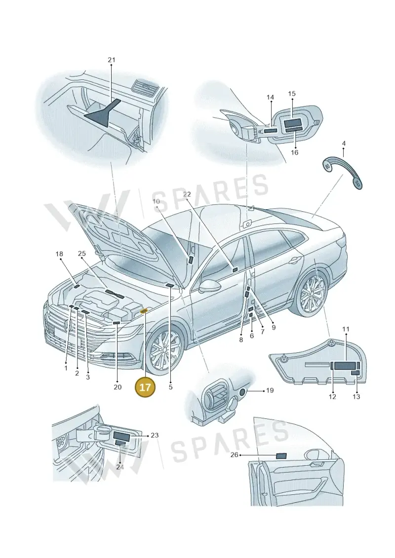 1J0010232C — Volkswagen Arteon (2017-2023) diagram 828010000, position 17