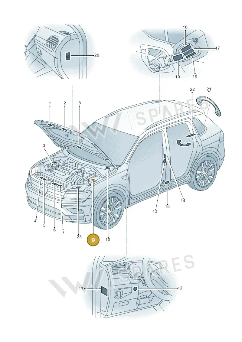 1J0010232C — Volkswagen Tiguan 2.0 4Motion (2016-2024) diagram 884010000, position 9