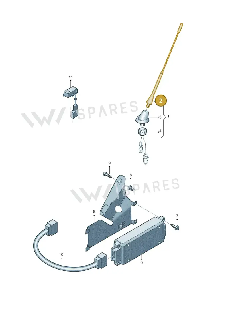 1J0035849B — Volkswagen Polo (2008-2009) diagram 253035500, position 2