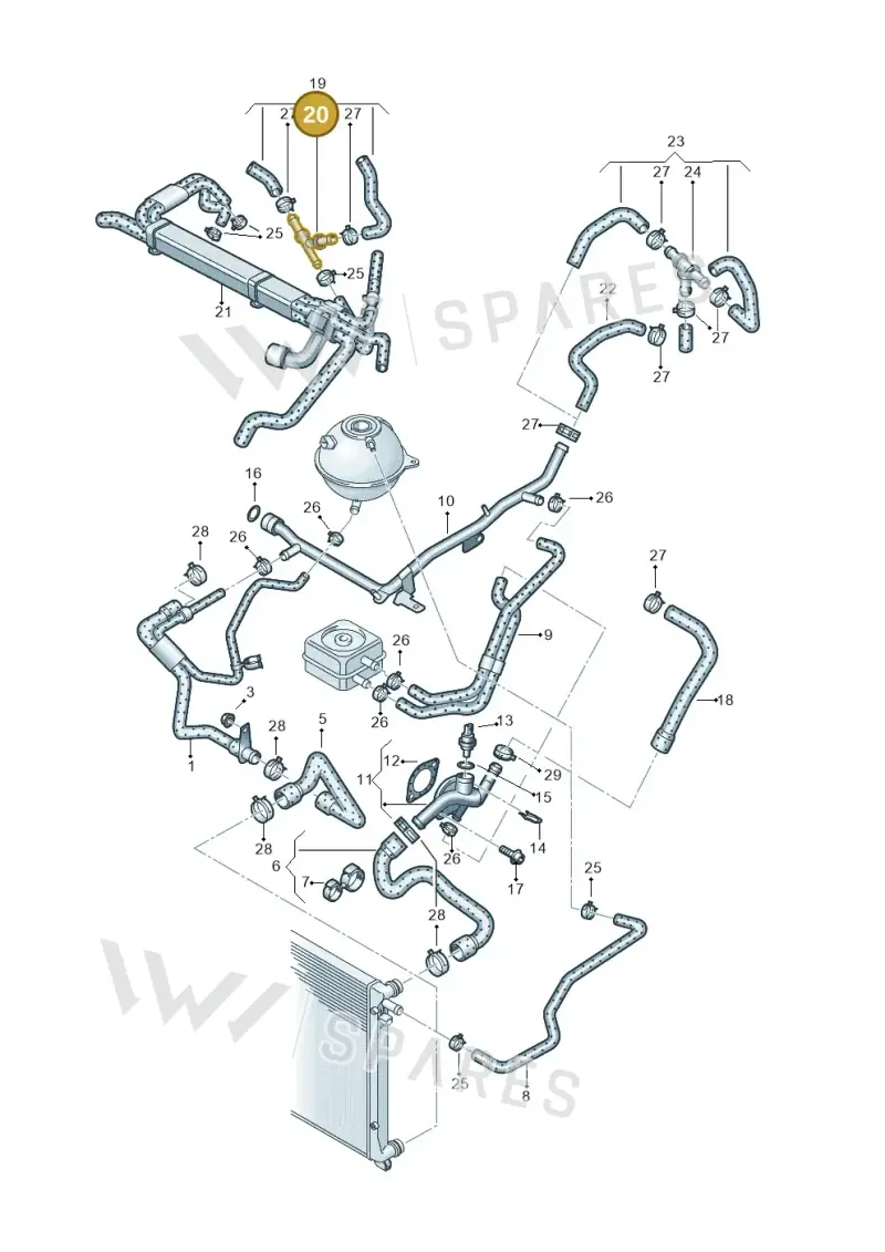 1J0121087D — Volkswagen TRANSPORTER (2003-2005) diagram 410121300, position 20