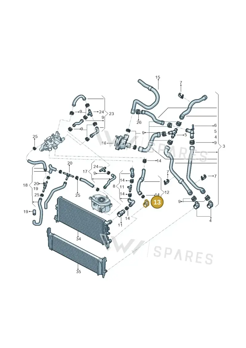 1J0122291F — Volkswagen Up! 1.0 TSI (2013-2017) diagram 559121210, position 13