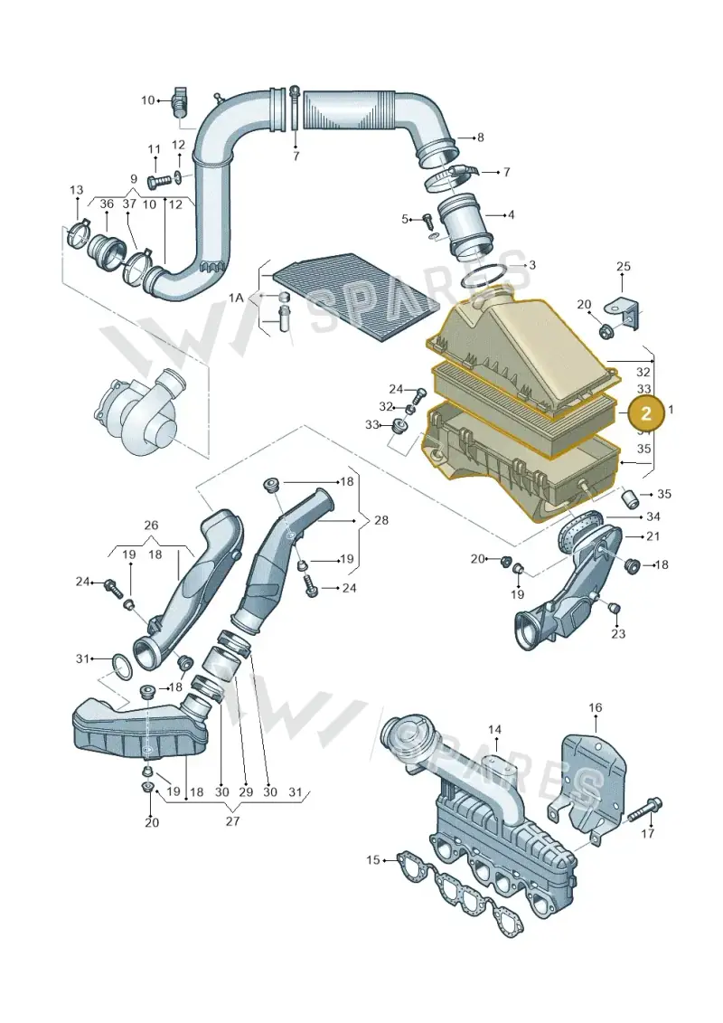 1J0129620 — Volkswagen New Beetle Cabrio.     06> (2005-) diagram 194129250, position 2