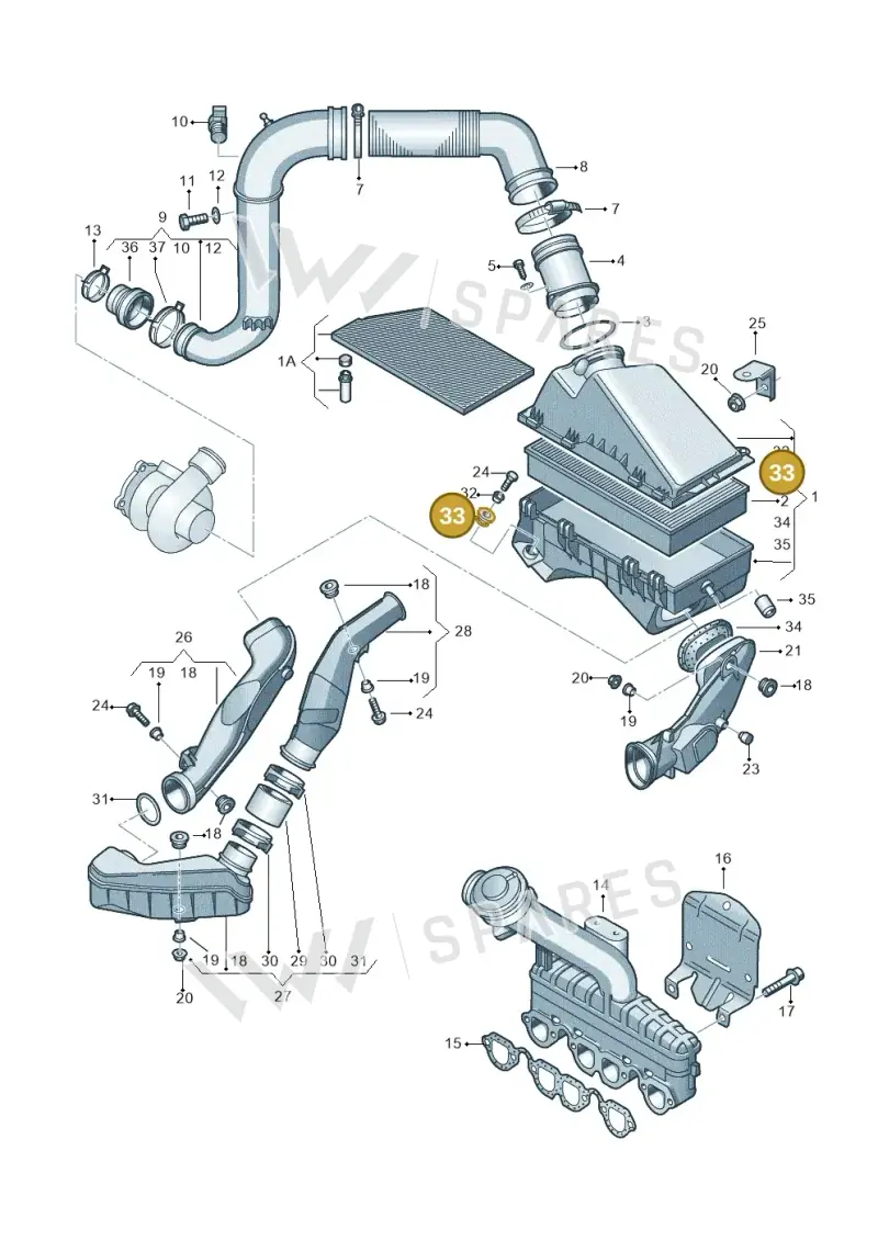 1J0129669 — Volkswagen POLO CLASSIC           06> (2005-) diagram 194129250, position 33