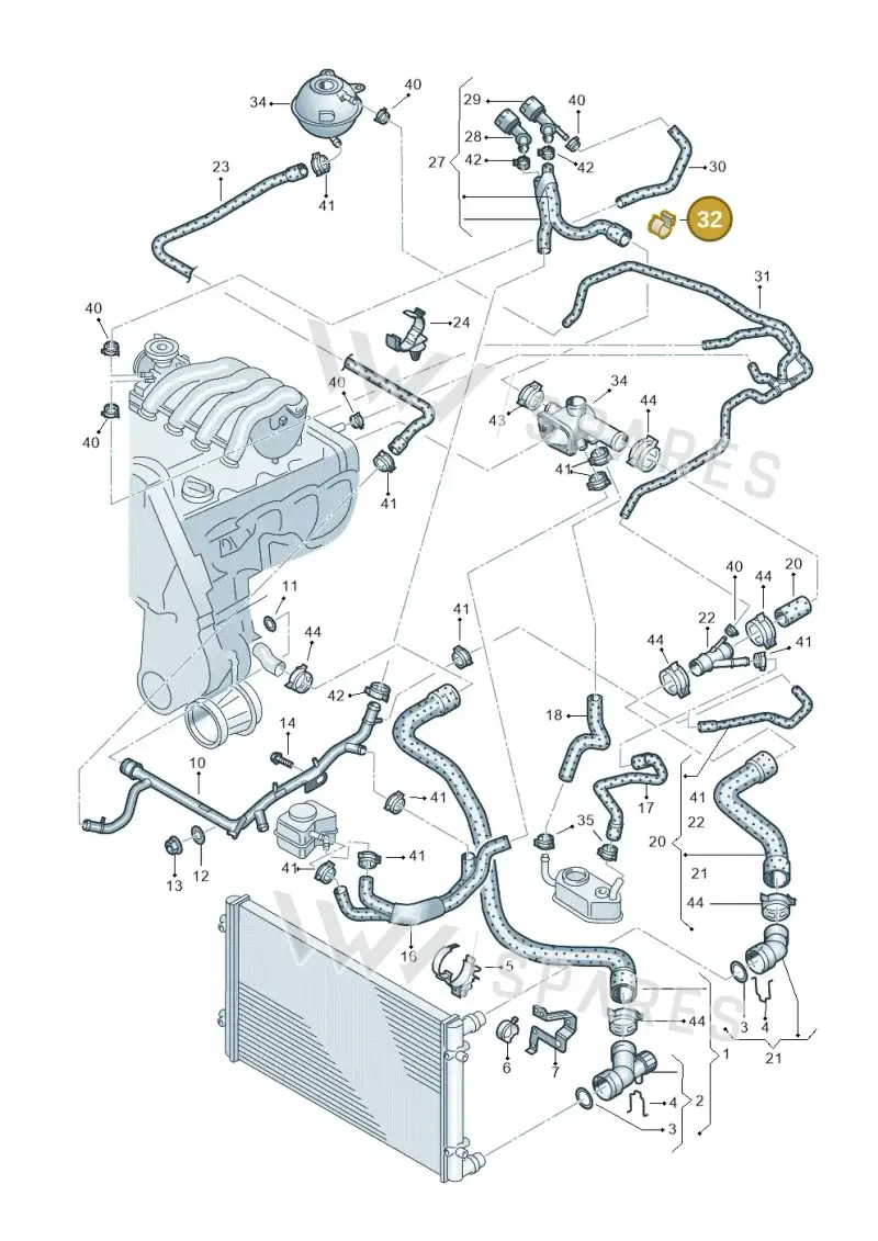 1J0133396 — Volkswagen New Beetle             06> (2005-) diagram 194121240, position 32