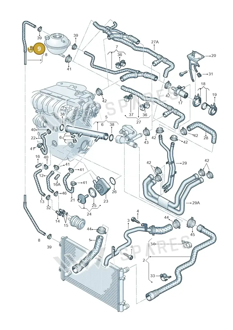 1J0133396 — Volkswagen Touareg (2003-2005) diagram 274121370, position 9