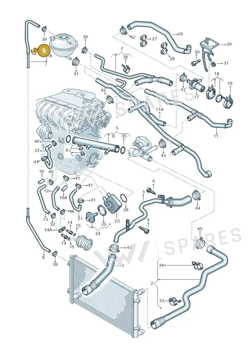 1J0133396 — Volkswagen Touareg (2005-2006) diagram 478121350, position 9