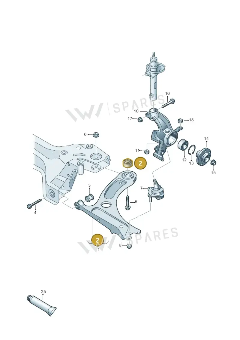 1J0407181 — Volkswagen Up! 1.0 BlueMotion (2016-2023) diagram 899407000, position 2