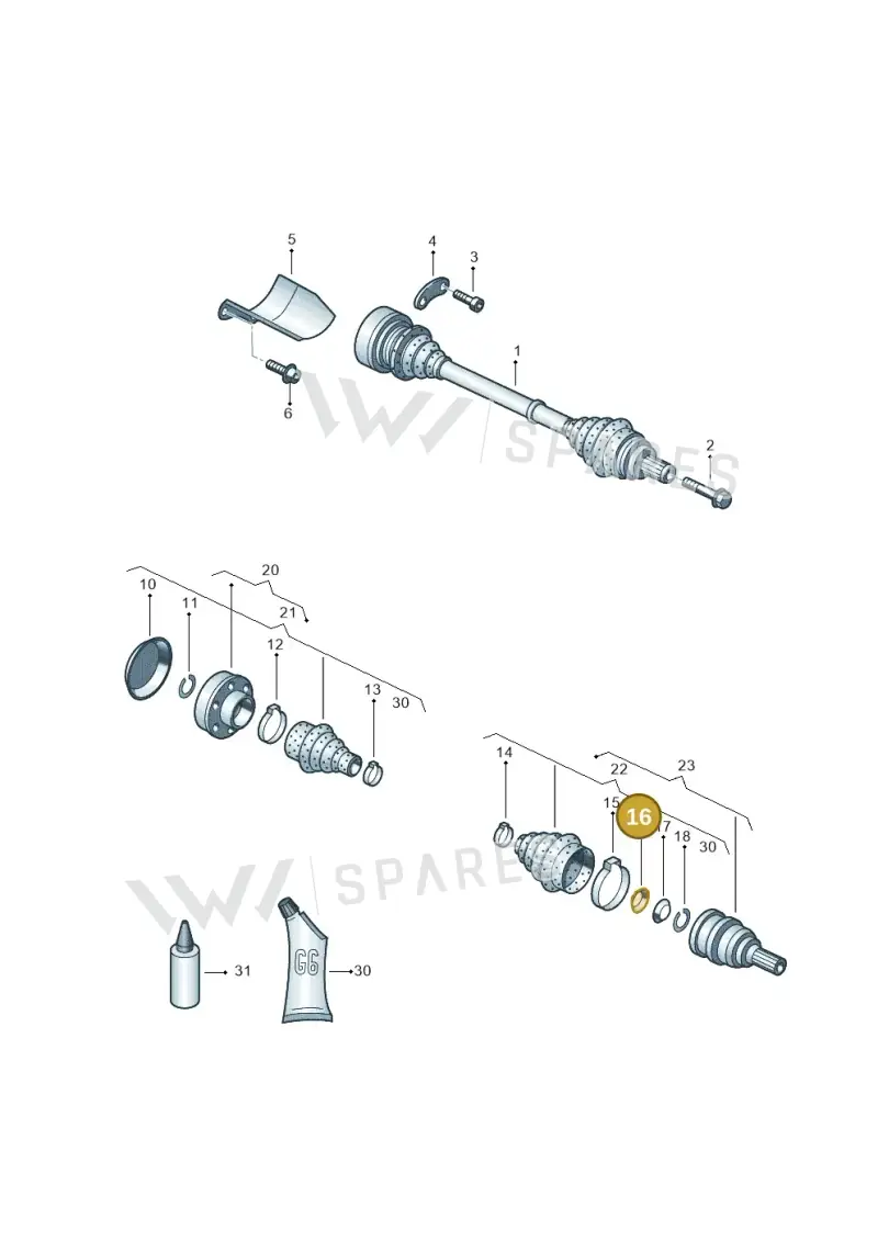 1J0407287 — Volkswagen Jetta 1.6 (2014-2018) diagram 459407340, position 16