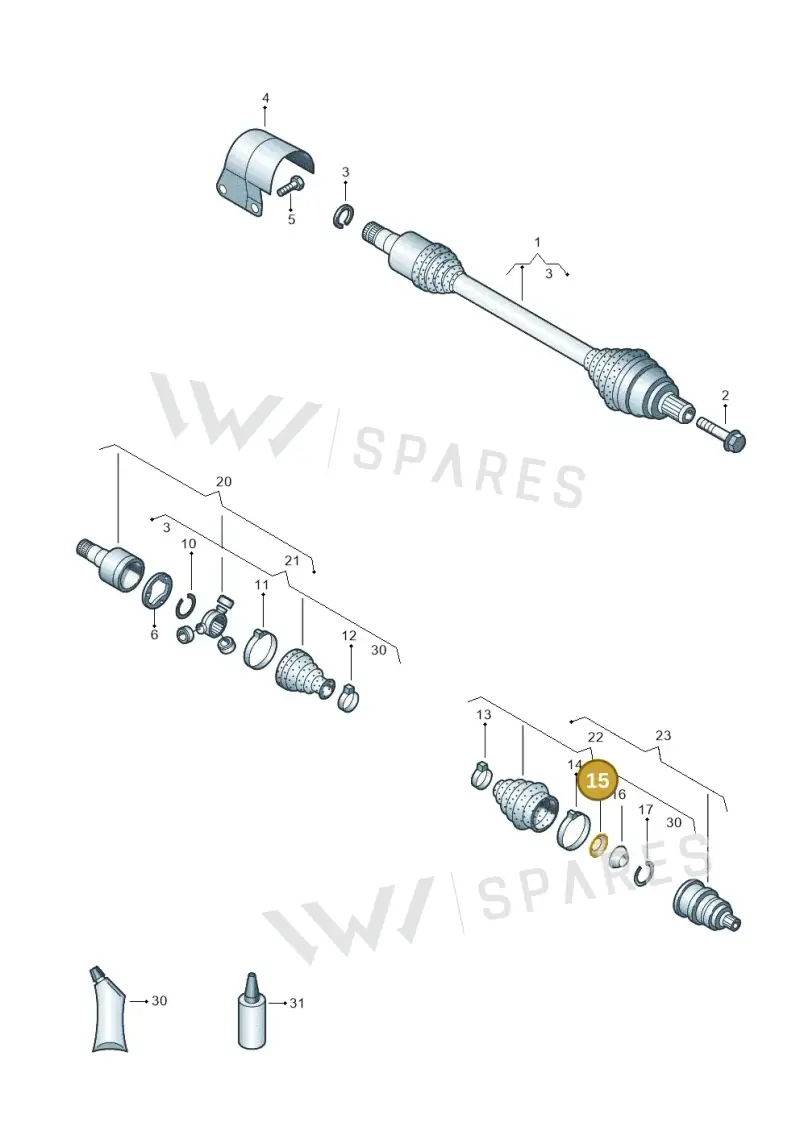1J0407287 — Volkswagen Golf 1.4 BlueMotion (2014-2017) diagram 645407440, position 15