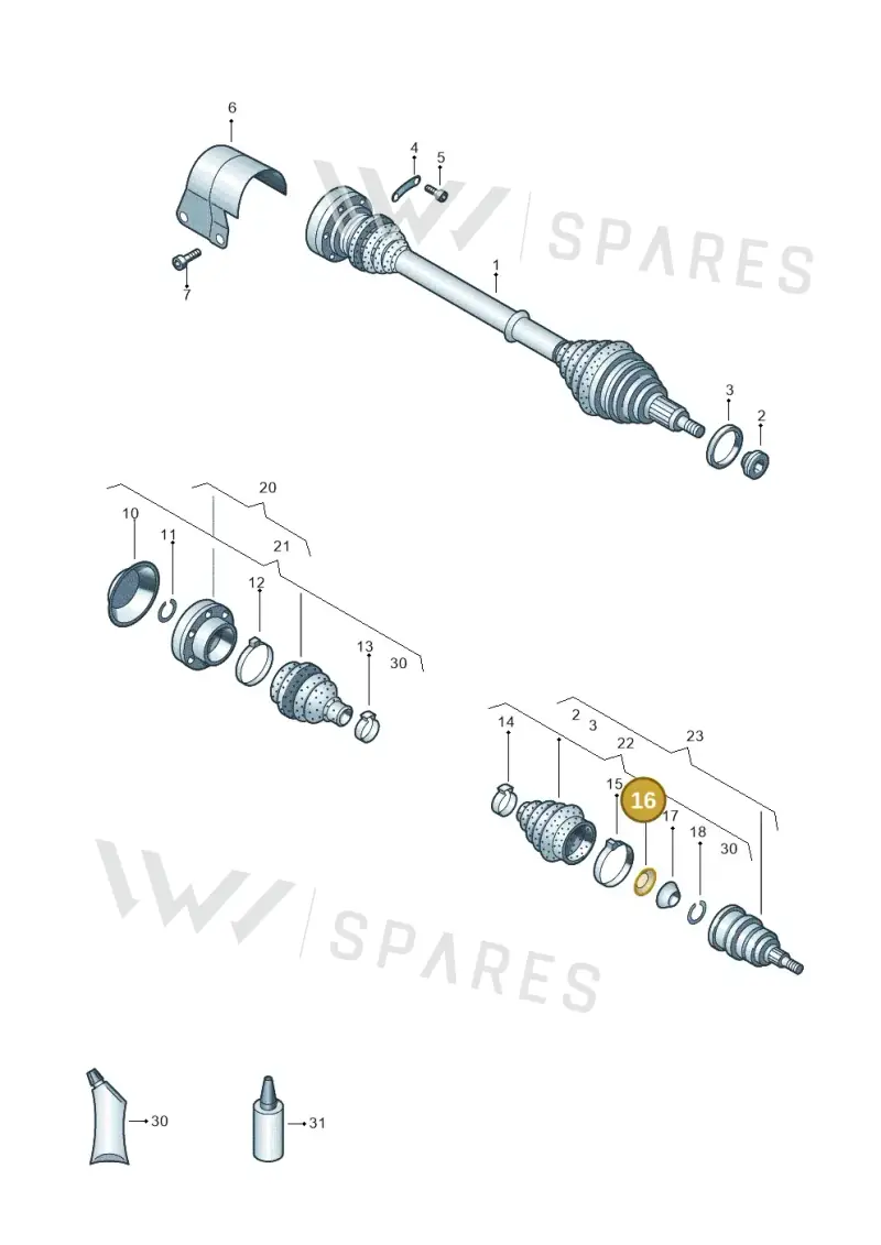 1J0407287 — Volkswagen Polo 1.4 BlueMotion (2014-2017) diagram 672407600, position 16