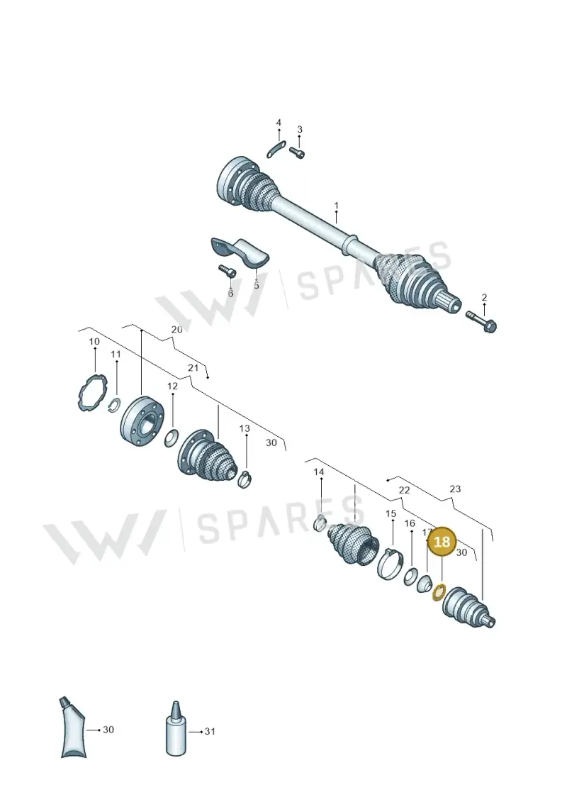1J0407297 — Volkswagen Jetta 1.4 (2014-2017) diagram 460407200, position 18