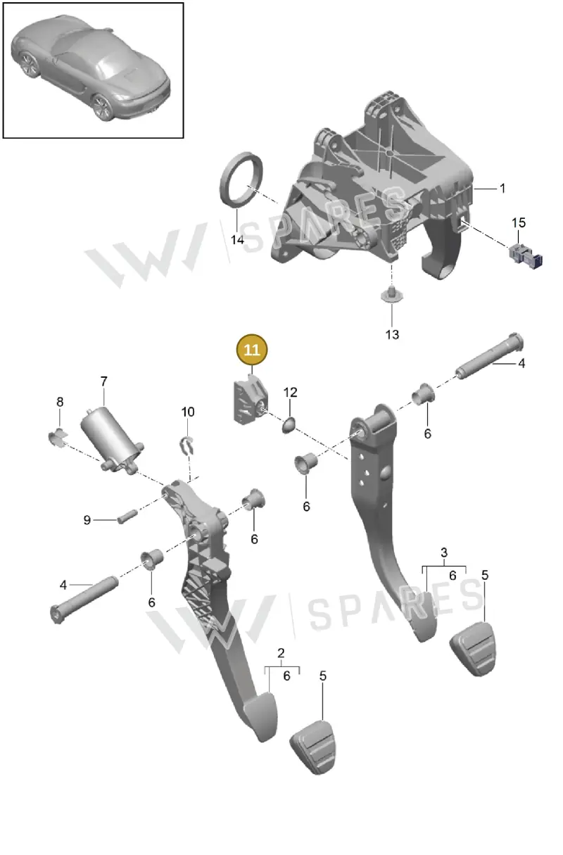 1J0721165 — Porsche Boxster (2012-2016) diagram p39702000, position 11