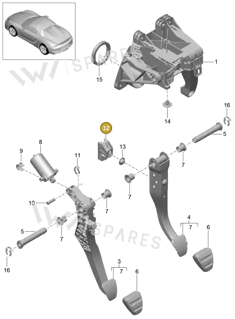 1J0721165 — Porsche Boxster Spyder (2015-2016) diagram p46702000, position 12