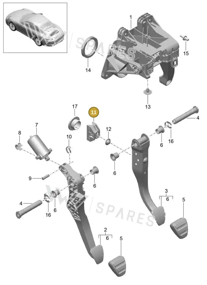 1J0721165 — Porsche 911 (2016-2019) diagram p47702000, position 11