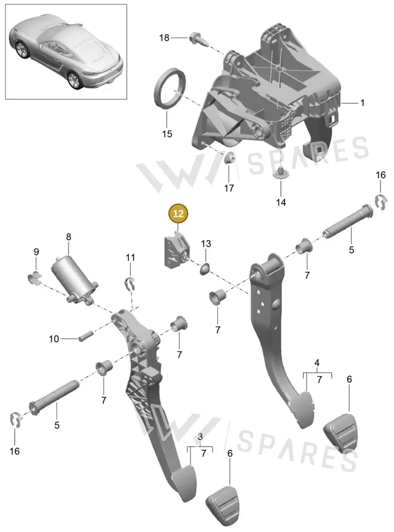 1J0721165 — Porsche Cayman (2016-2019) diagram p50702000, position 12