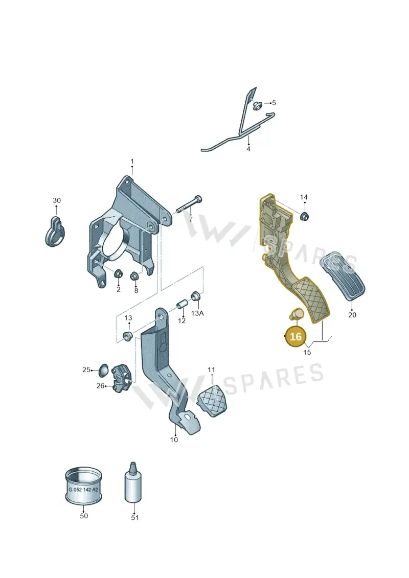 1J0723549B — Volkswagen Polo (2012-2014) diagram 672721700, position 16