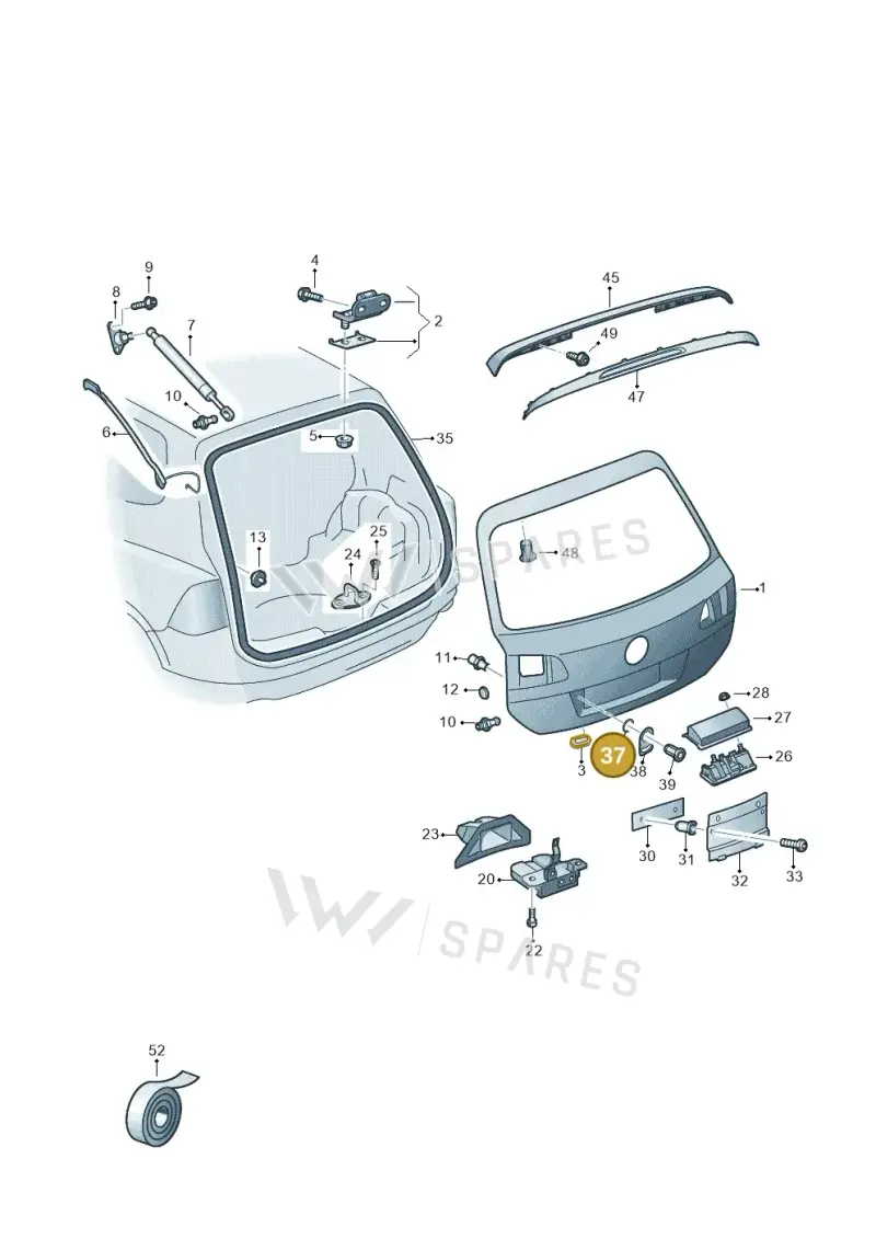 1J0820749C — Volkswagen Touareg BlueMotion (2014-2018) diagram 787827100, position 37
