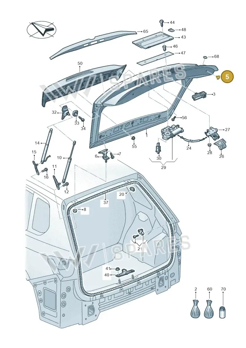 1J0827713 — Volkswagen Touareg (2017-2023) diagram 439827000, position 5
