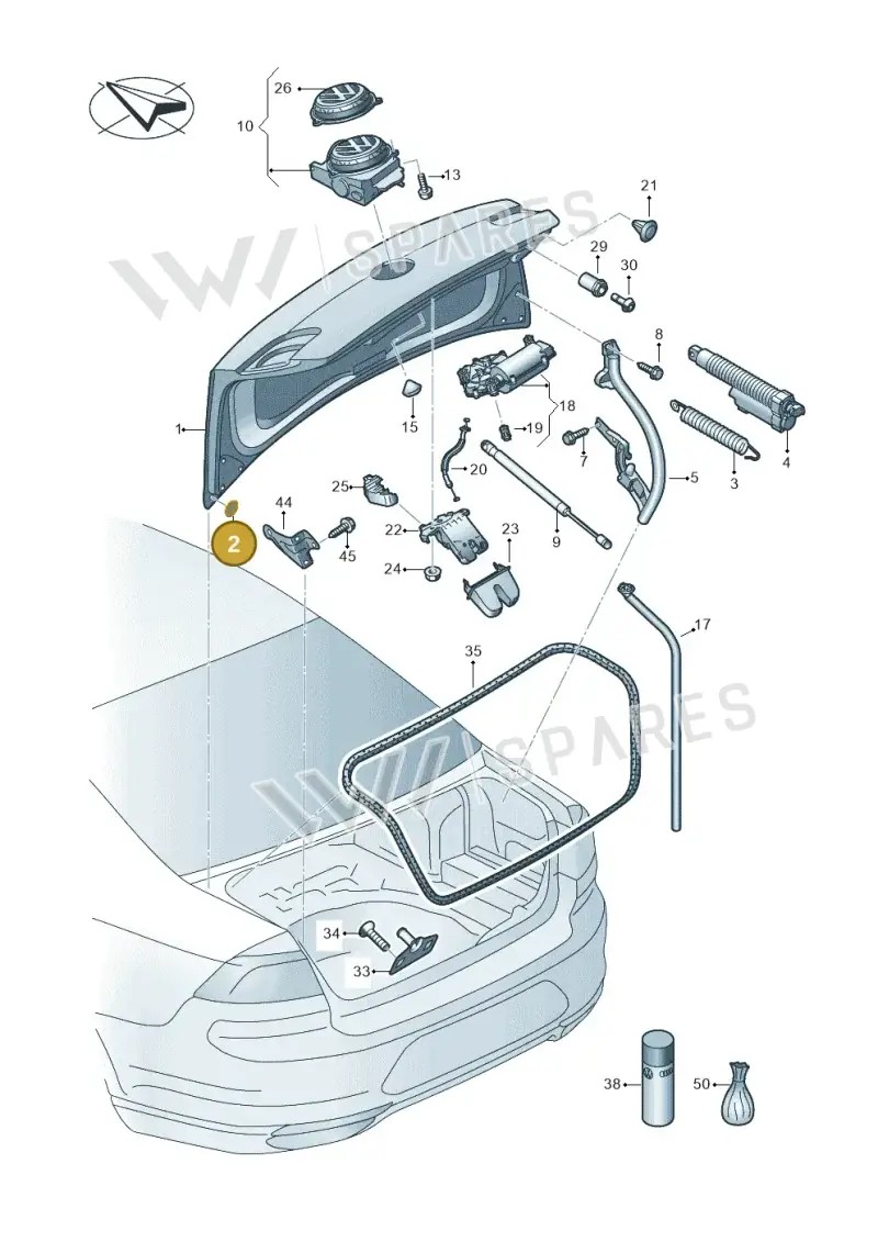 1J0827713 — Volkswagen Passat saloon (2014-2024) diagram 793827100, position 2