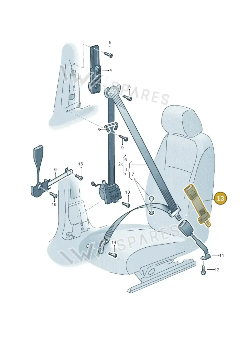 1J0857722FCN — Volkswagen Tiguan 4Motion (2011-2018) diagram 719857060, position 13