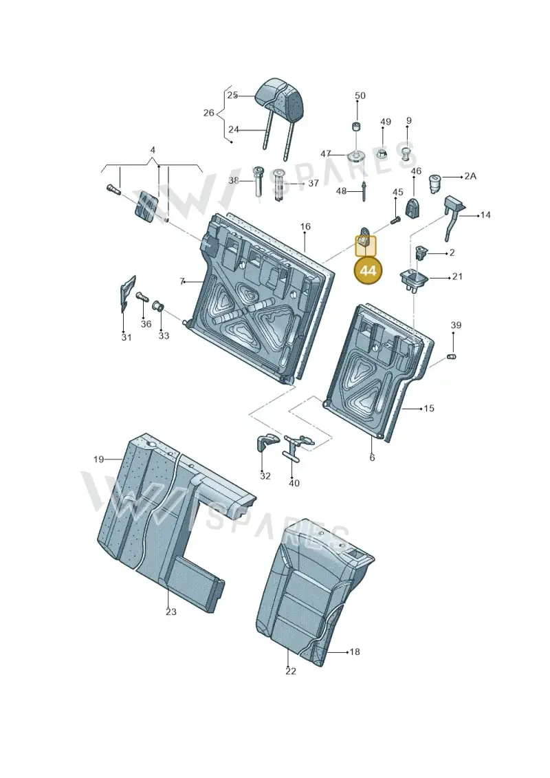 1J0858849 — Volkswagen Jetta              USA (2001-2005) diagram 204885700, position 44