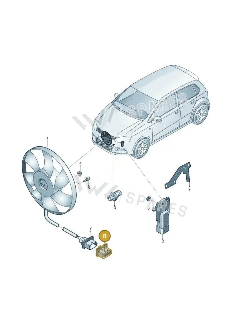 1J0906234 — Volkswagen Polo 1.4 BlueMotion (2014-2017) diagram 773959500, position 8