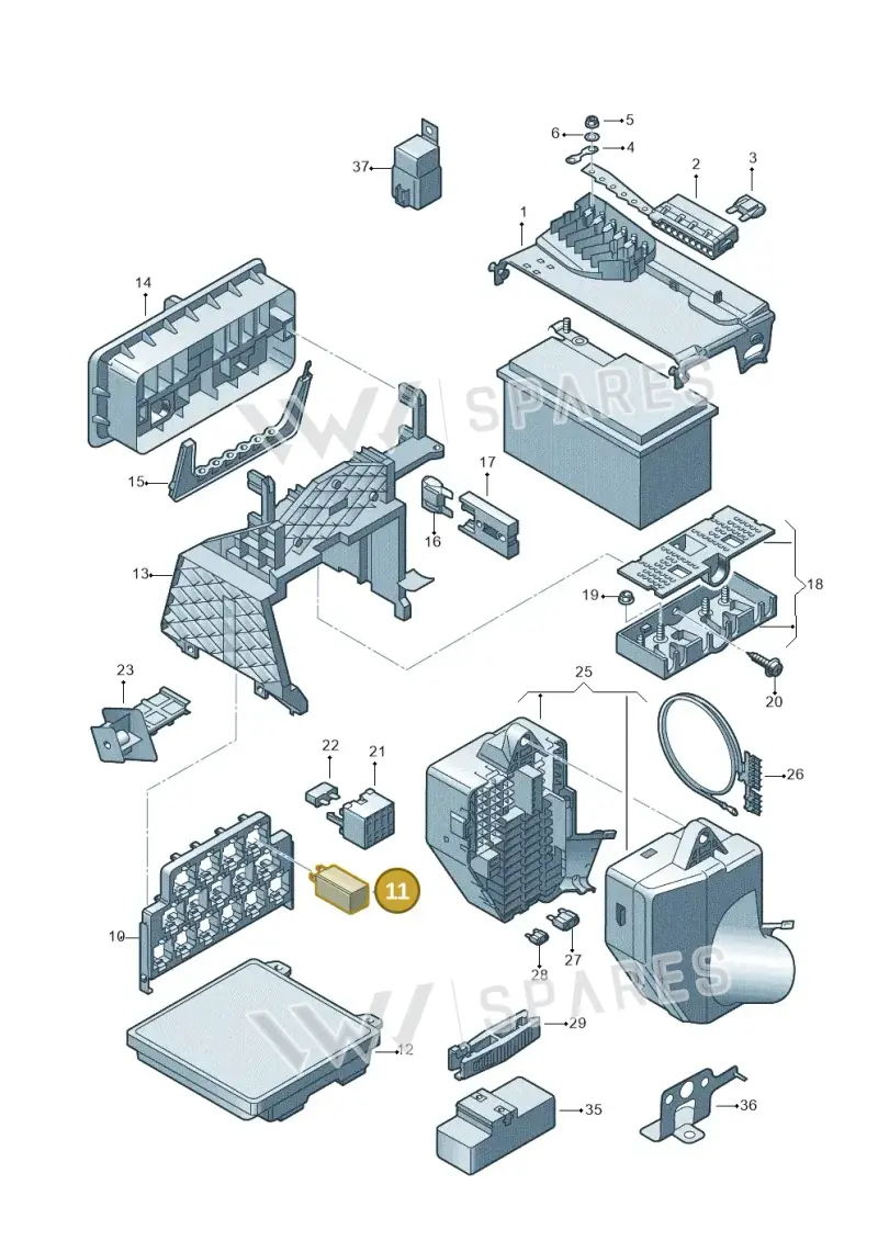 1J0906381A — Volkswagen FOX                  M.05> (2005-) diagram 210937000, position 11