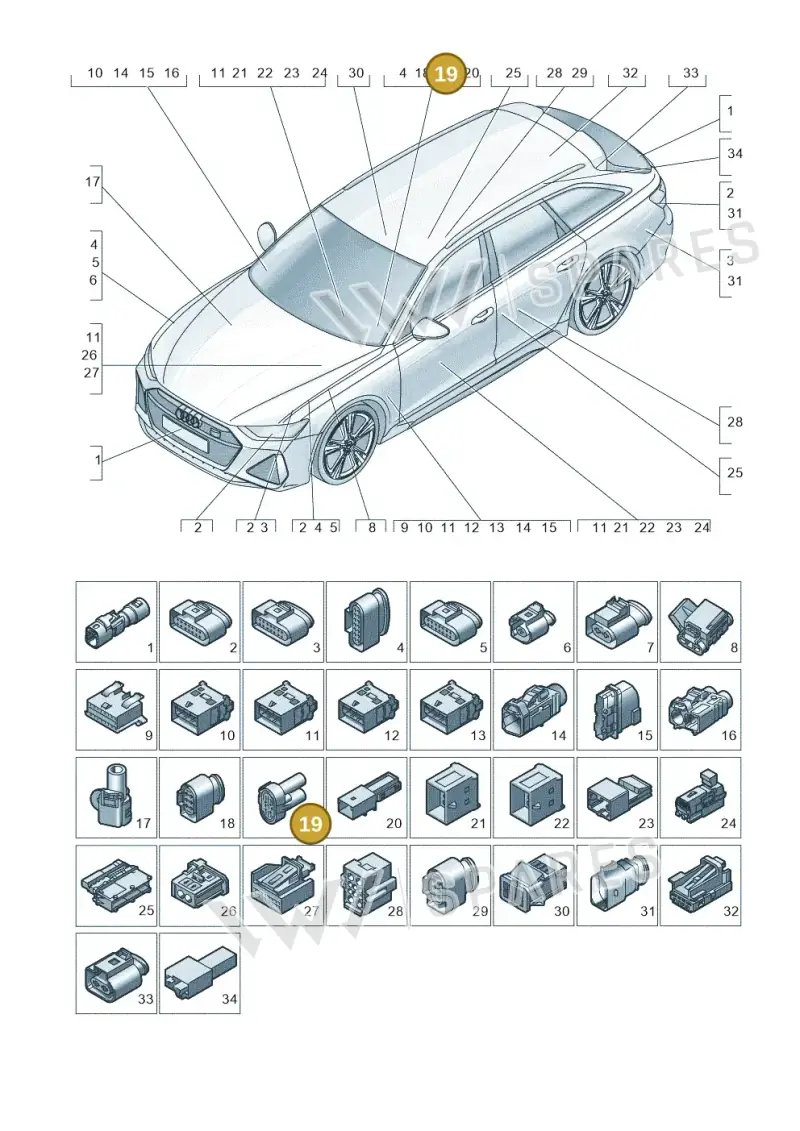 1J0906444A — Audi RS6 Avant (2019-2025) diagram 537971820, position 19