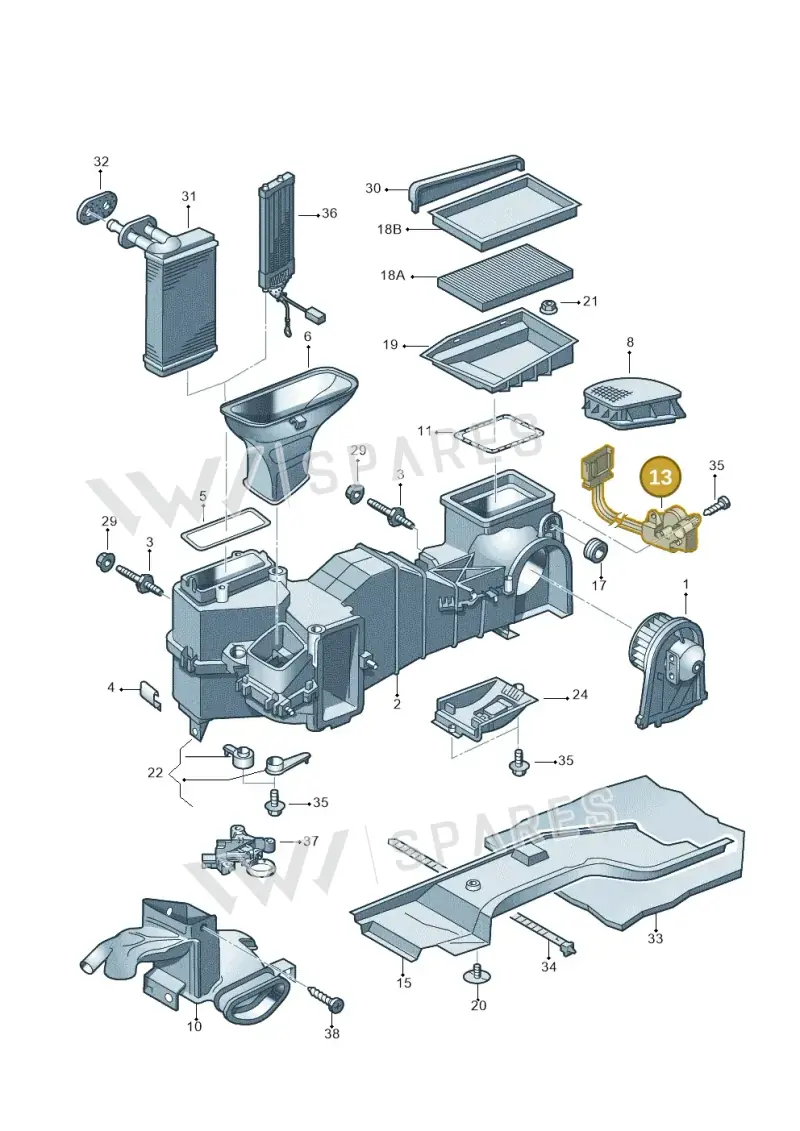 1J0907511 — Volkswagen LUPO/3L TDI (2003-2005) diagram 231819250, position 13