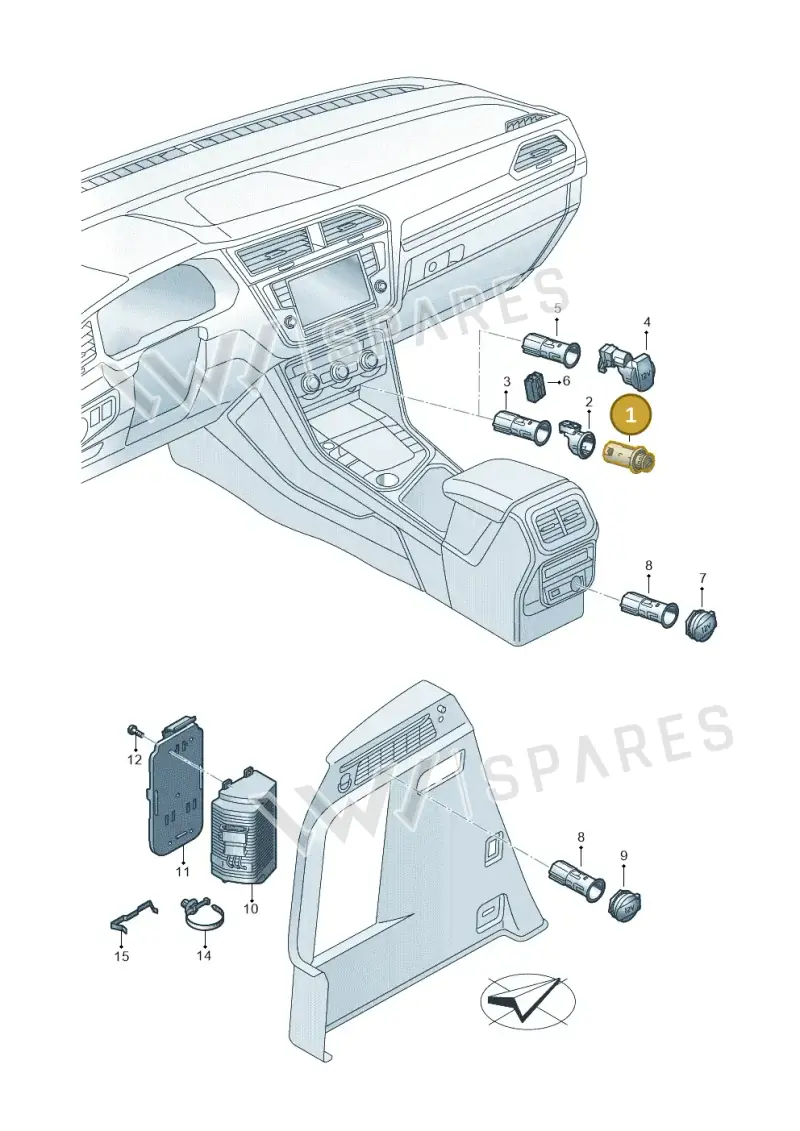 1J09193079B9 — Volkswagen Tiguan 2.0 4Motion (2016-2024) diagram 884919200, position 1