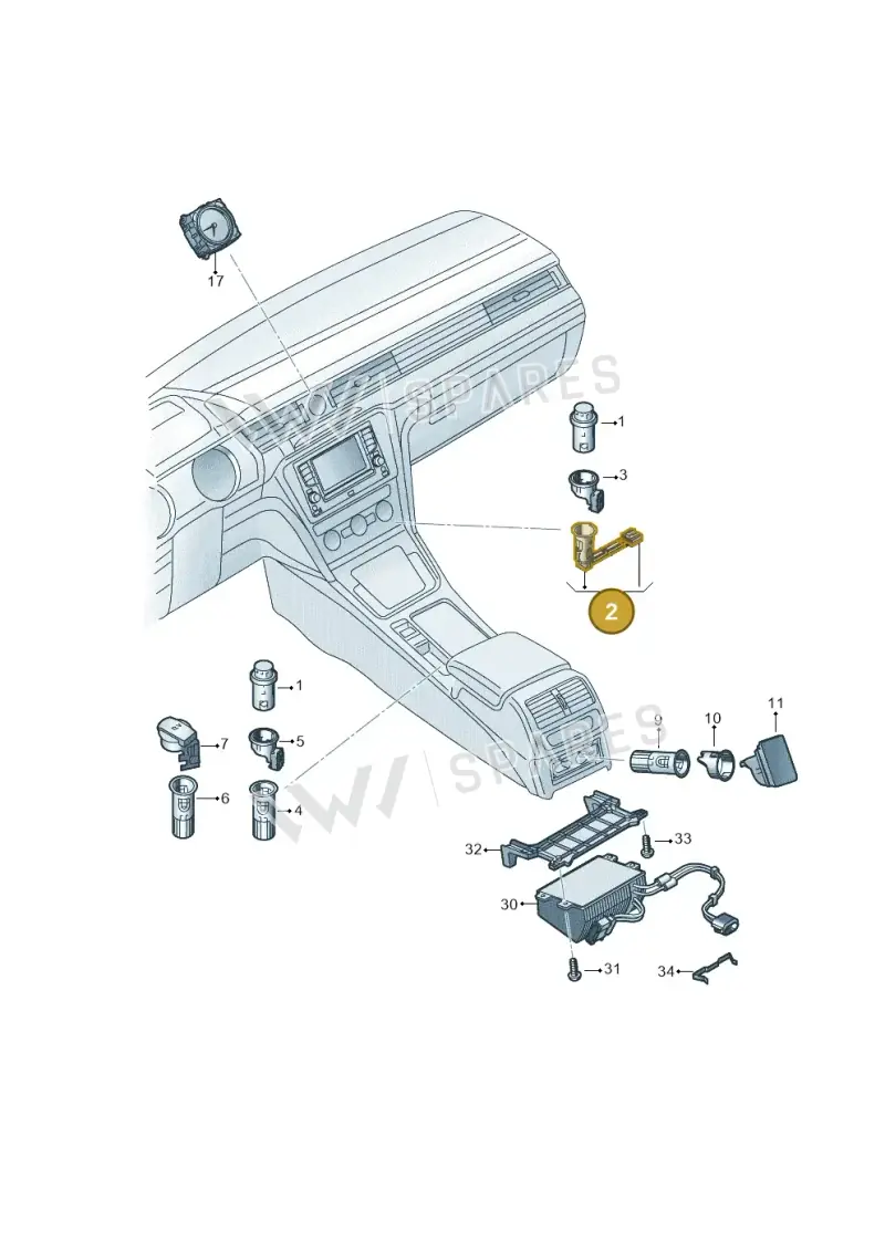 1J0919309B — Volkswagen Arteon (2017-2023) diagram 828919200, position 2