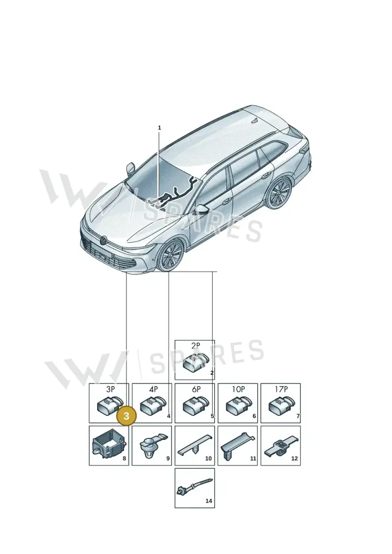 1J0919321 — Volkswagen Passat estate (2023-) diagram 3j0972050, position 3