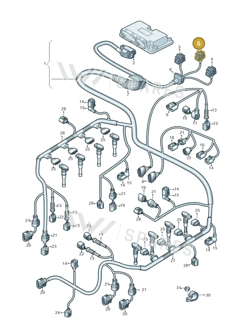 1J0937713B — Audi Q7 qu. 3.0 TDI (2009-2015) diagram 493971500, position 5