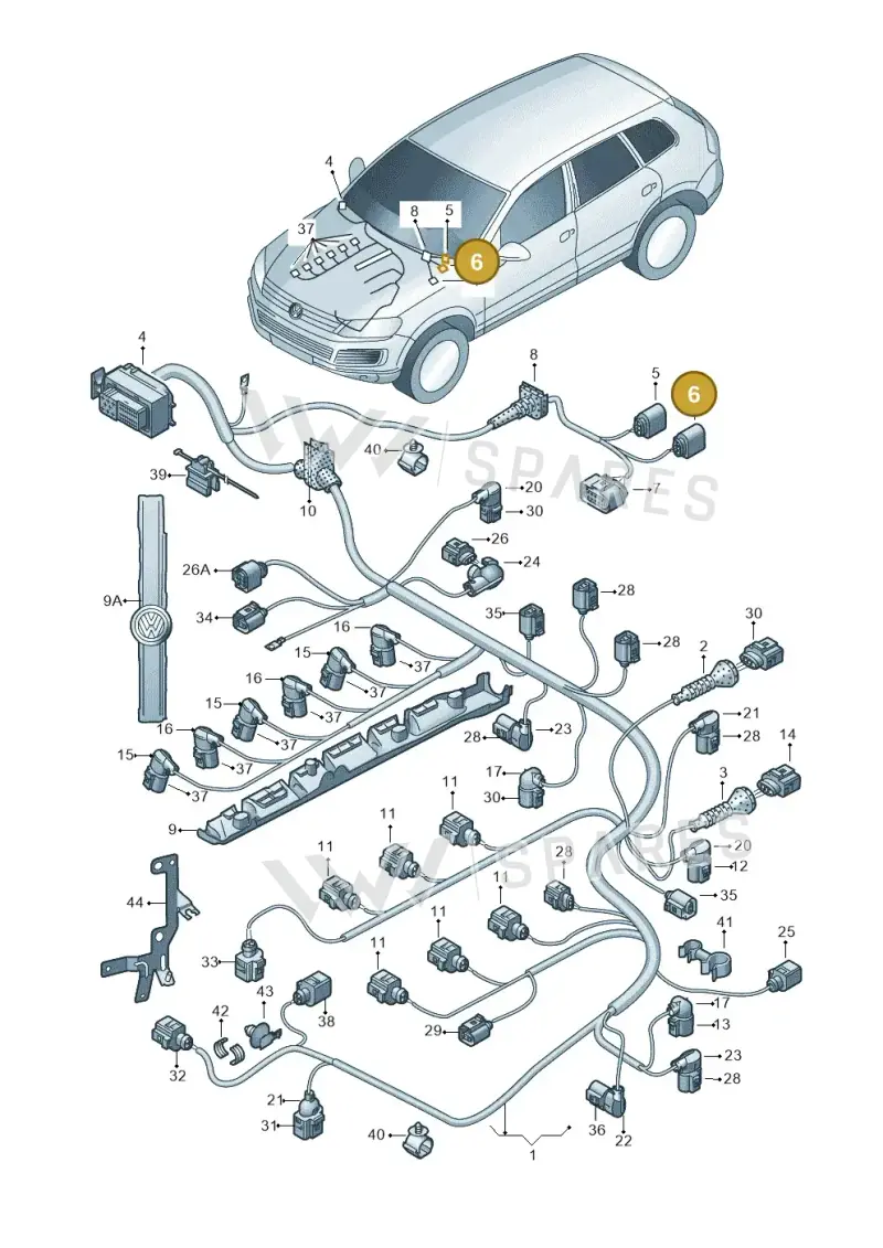 1J0937713B — Volkswagen Touareg (2014-2018) diagram 693971060, position 6