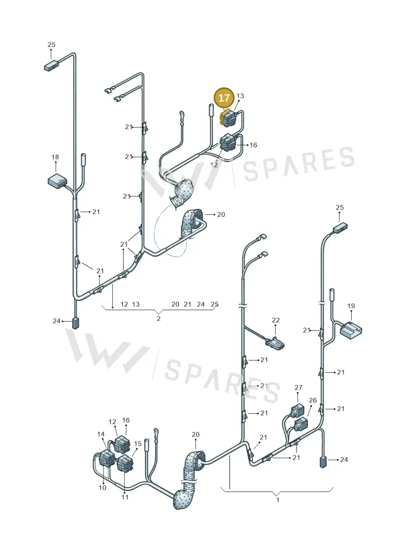 1J0937714D — Volkswagen TRANSPORTER (2003-2005) diagram 410972830, position 17