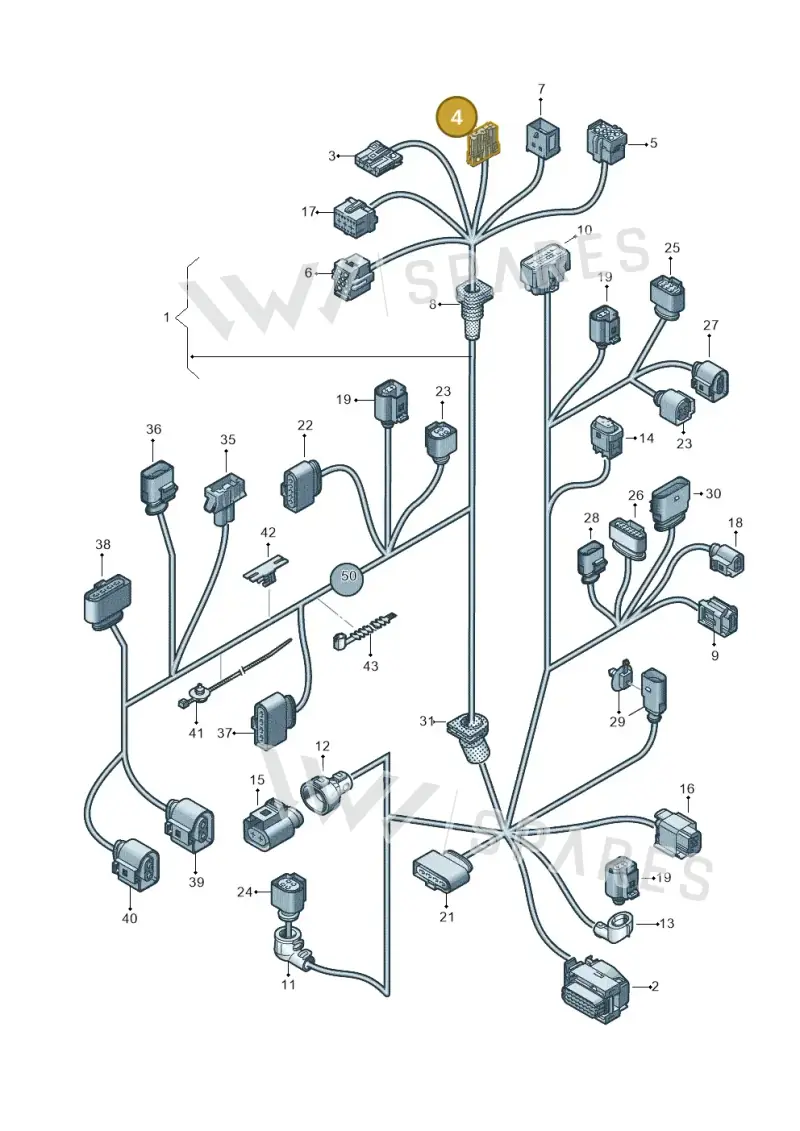 1J0937714D — Volkswagen Touareg (2012-2014) diagram 693971790, position 4