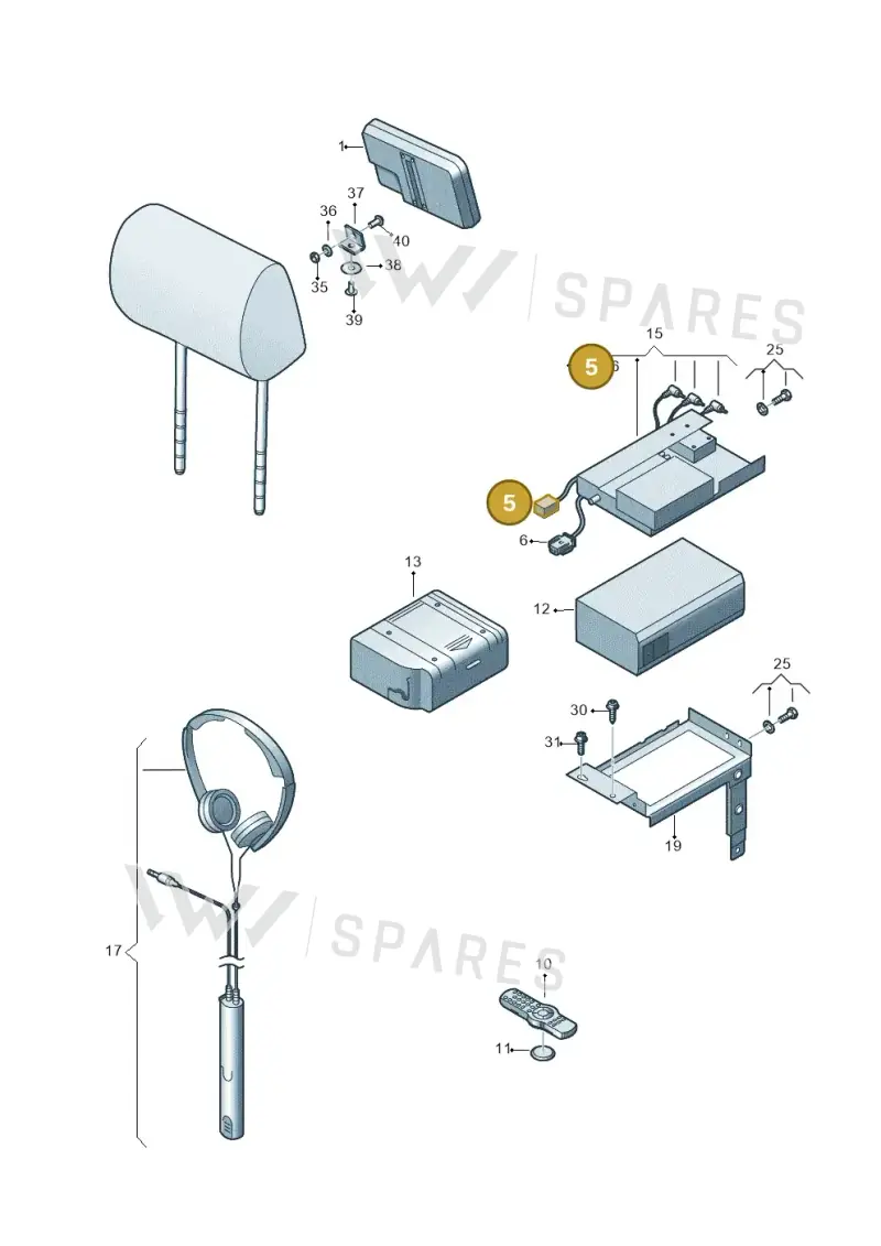 1J0937723 — Volkswagen Phaeton 4motion (2010-2016) diagram 258035750, position 5