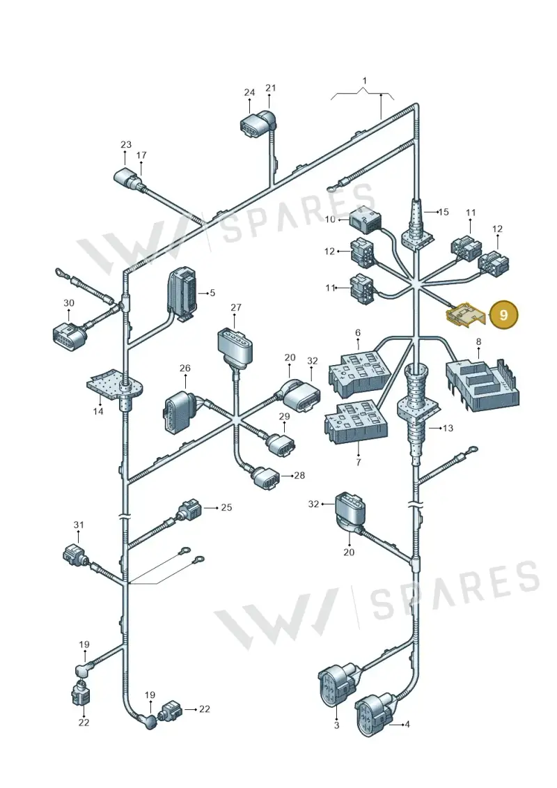 1J0937723A — Volkswagen Touareg                08> (2007-) diagram 274971300, position 9