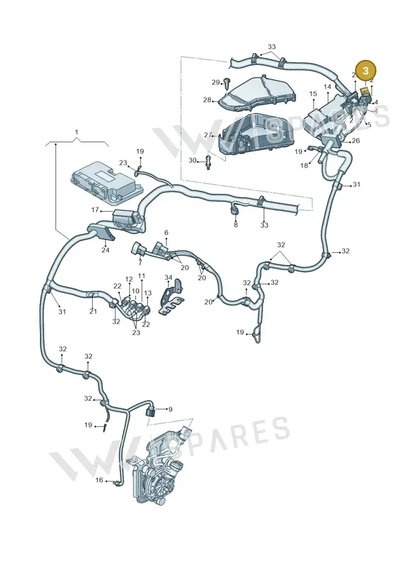 1J0937723A — Audi Q7 qu. 3.0 TDI (2009-2015) diagram 675971070, position 3