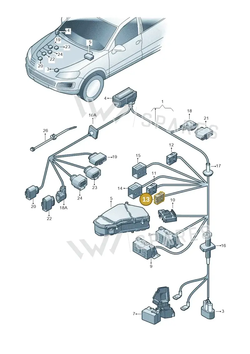 1J0937723D — Volkswagen Touareg BlueMotion (2014-2018) diagram 693971180, position 13