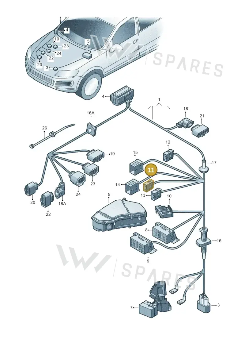 1J0937723 — Volkswagen Touareg BlueMotion (2014-2018) diagram 693971180, position 11