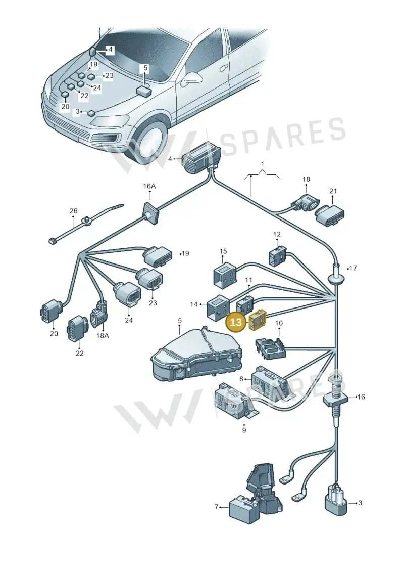 1J0937724D — Volkswagen Touareg BlueMotion (2014-2018) diagram 693971180, position 13
