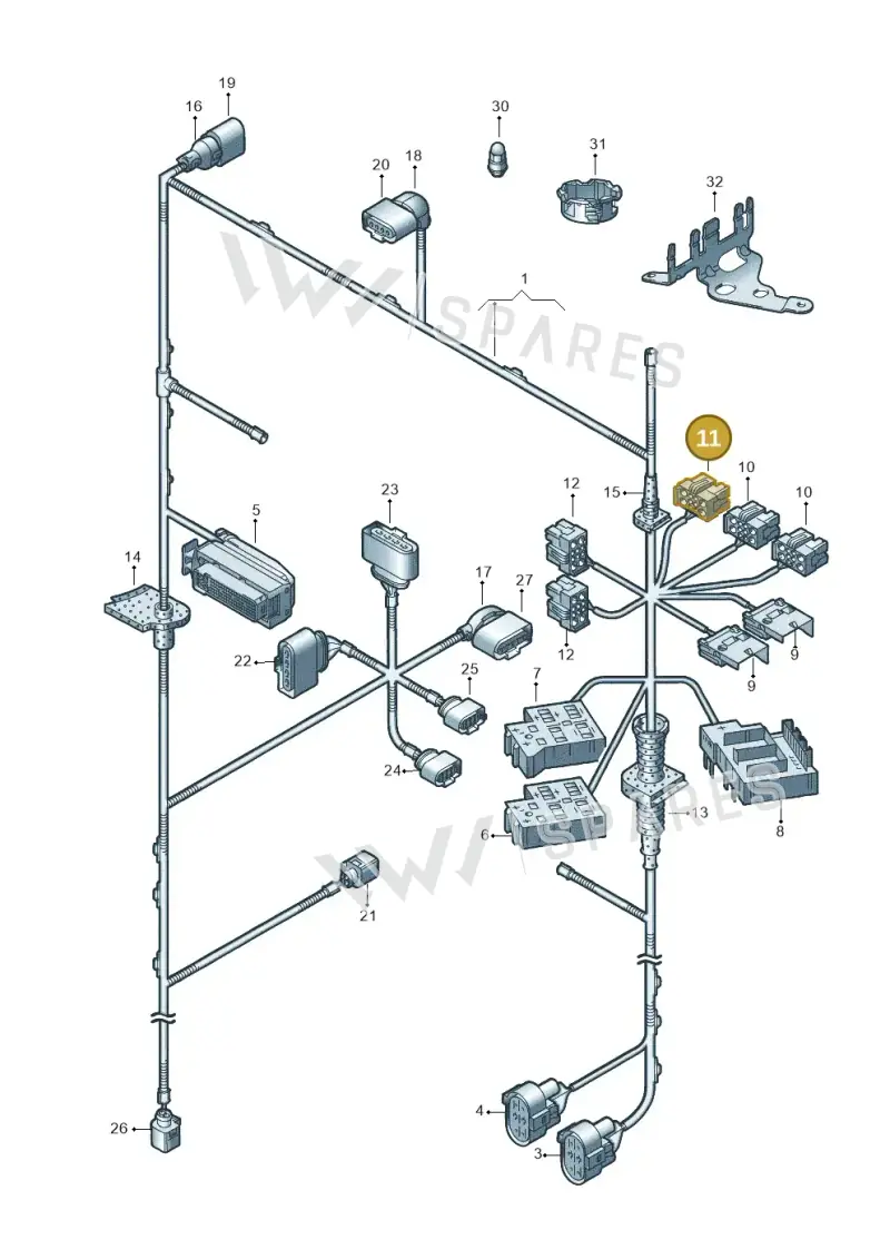 1J0937743B — Volkswagen Touareg                08> (2007-) diagram 274971200, position 11