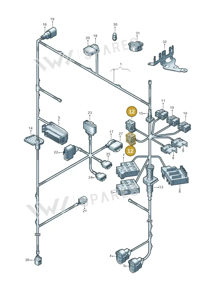 1J0937743D — Volkswagen Touareg                08> (2007-) diagram 274971200, position 12