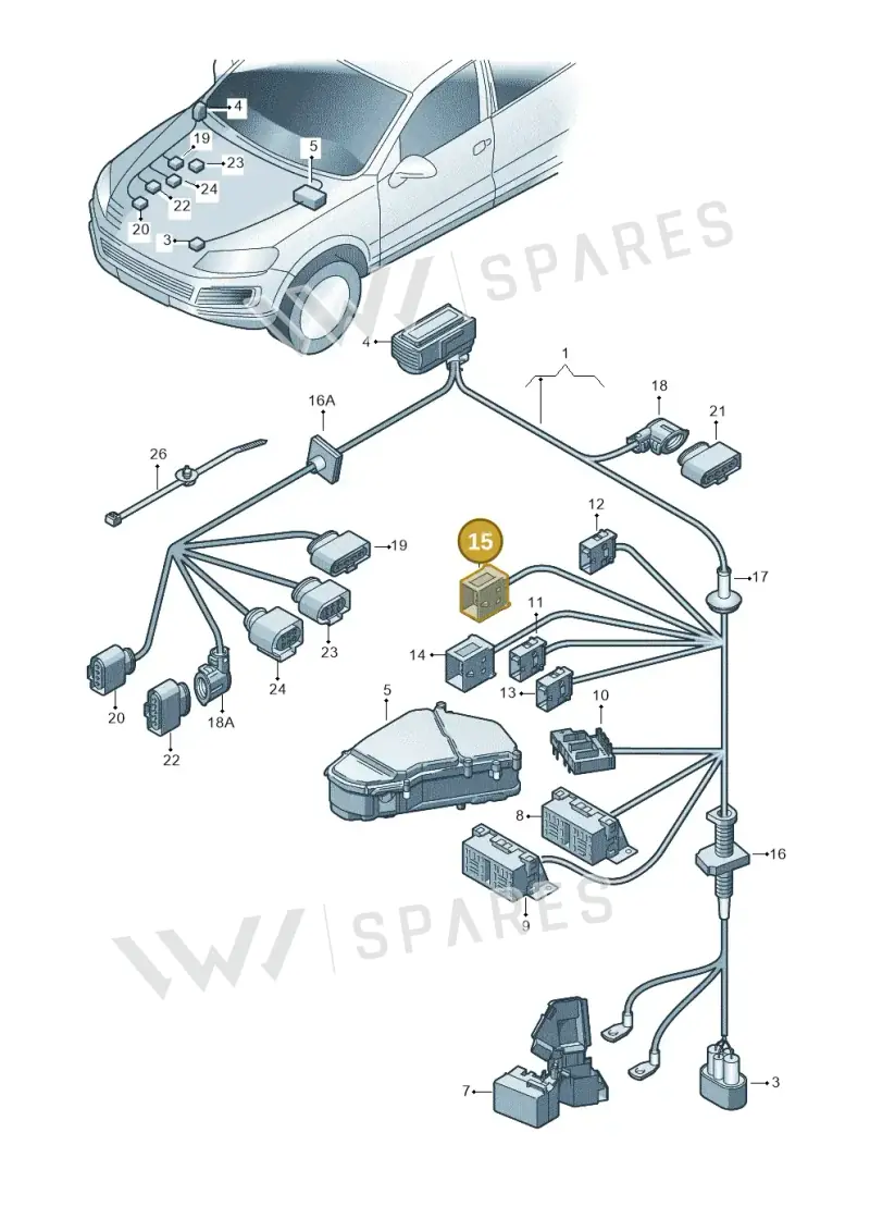1J0937743D — Volkswagen Touareg (2014-2018) diagram 693971180, position 15