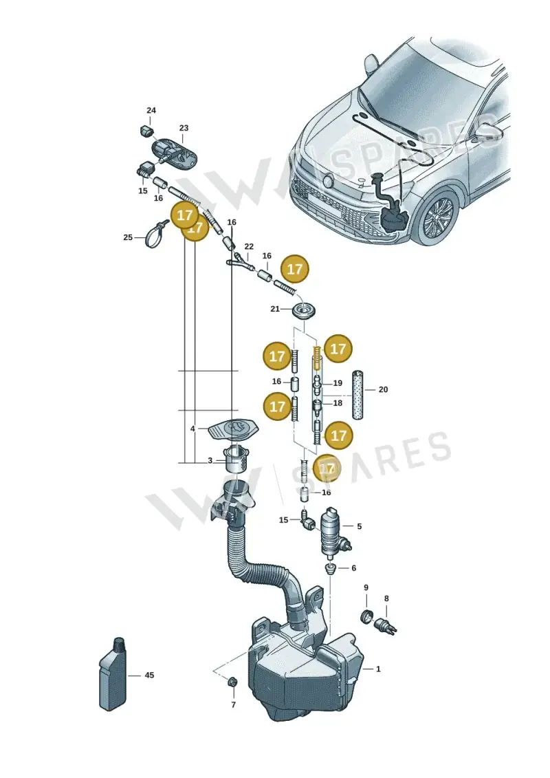 1J0955751D — Volkswagen Tiguan 2.0 (2023-) diagram 57x955100, position 17
