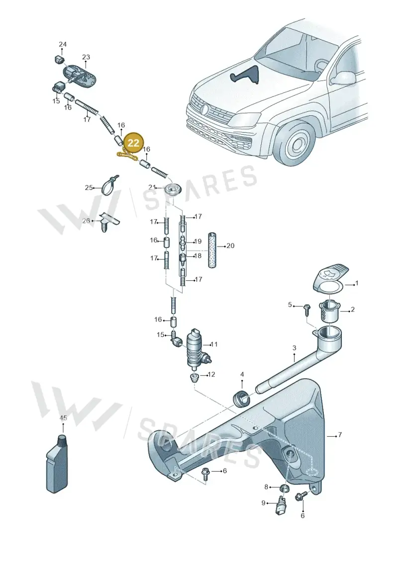 1J0955873D — Volkswagen Amarok twin cab (2022-) diagram 894955100, position 22