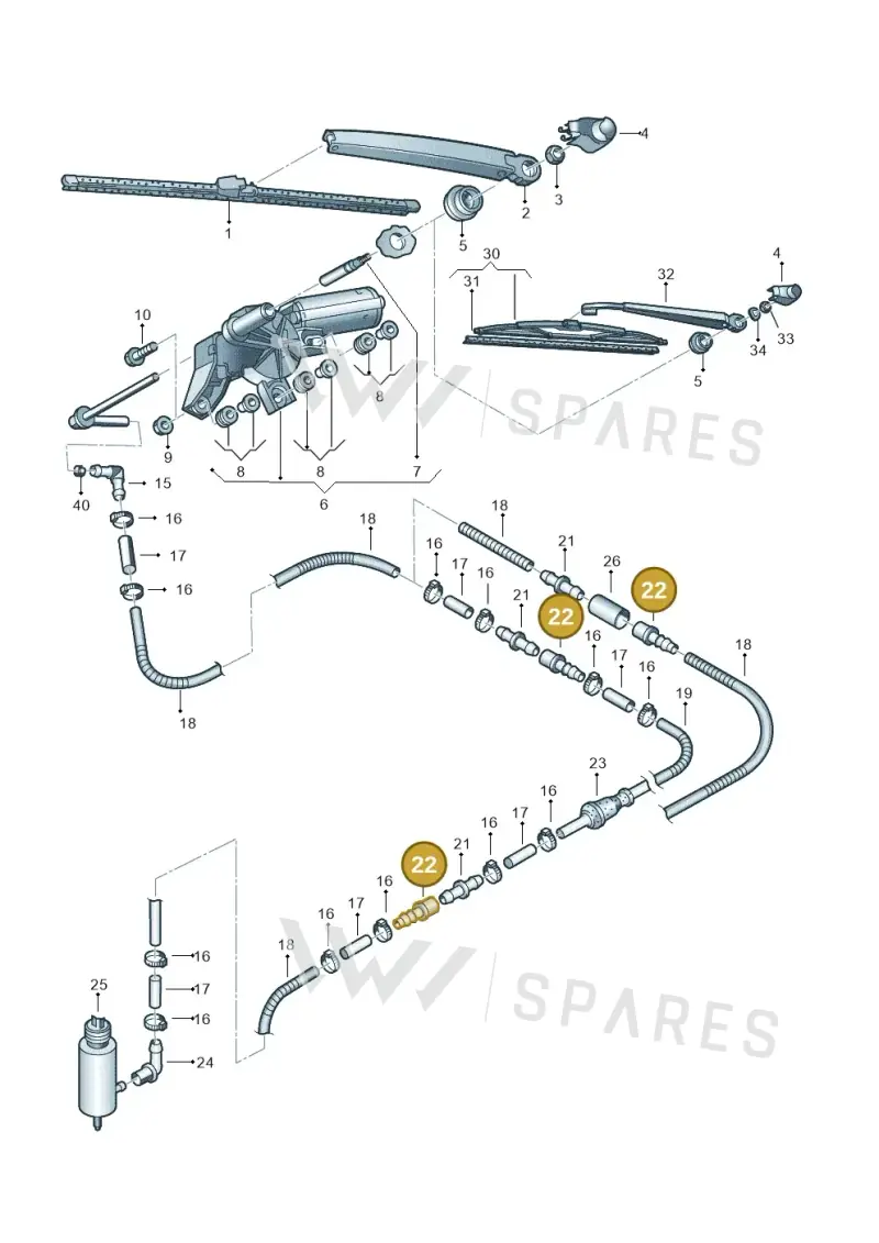 1J0955875 — Volkswagen Polo (2011-2014) diagram 253955200, position 22