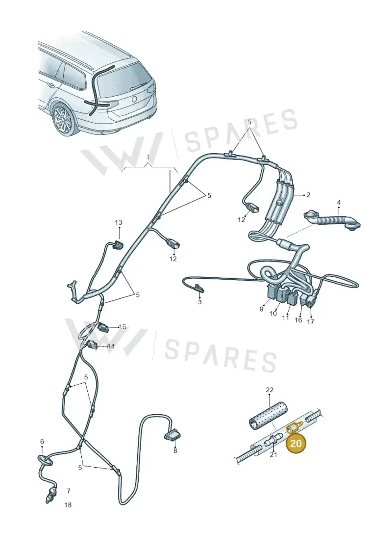 1J0955875 — Volkswagen Passat saloon (2014-2024) diagram 793971940, position 20