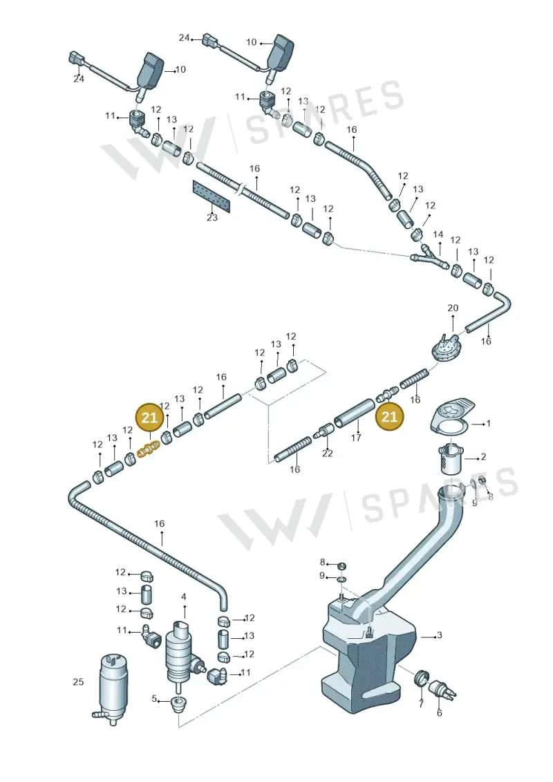 1J0955875B — Volkswagen Polo (2011-2014) diagram 253955100, position 21